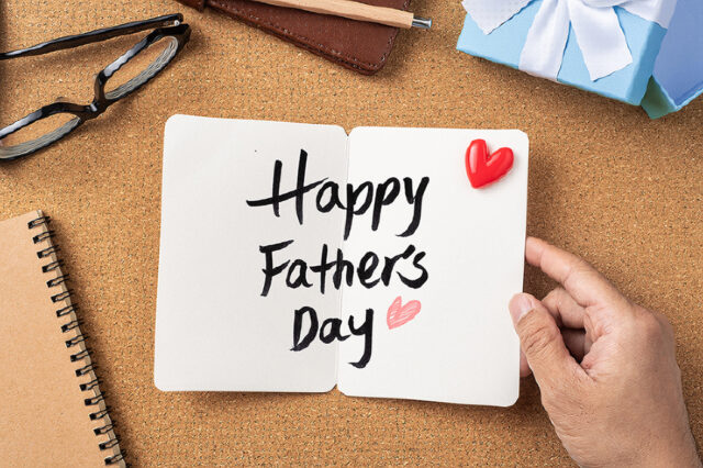top view of fathers day concept with copy space