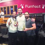 Bowl NIght Champions – Morris Shami (R), Joey Abadi (C0, Ari Cameo (L)